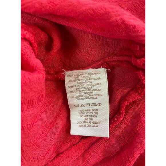 FREE PEOPLE NWOT! THINKING OF YOU CROCHET TUNIC CORAL TOP SIZE S - Picture 5 of 5